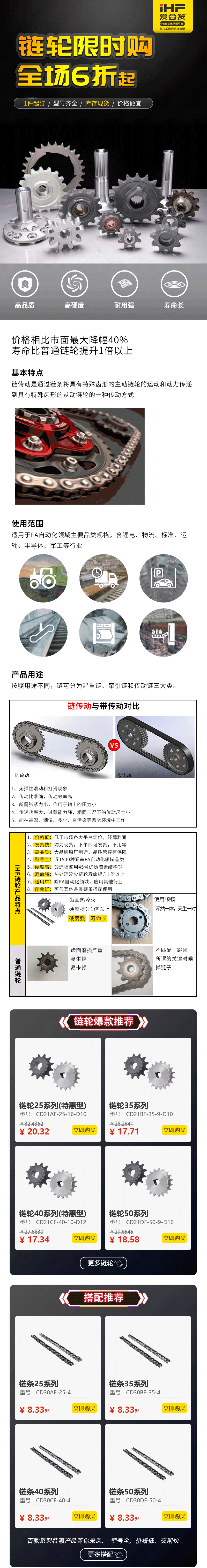 特惠现货：链轮链条，成套搭配，更省钱、更耐用！